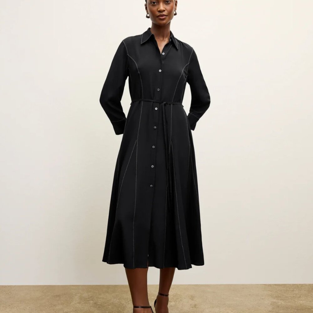 MM Lafluer Pepper Dress 100% Silk Crepe XXL Fit Flare